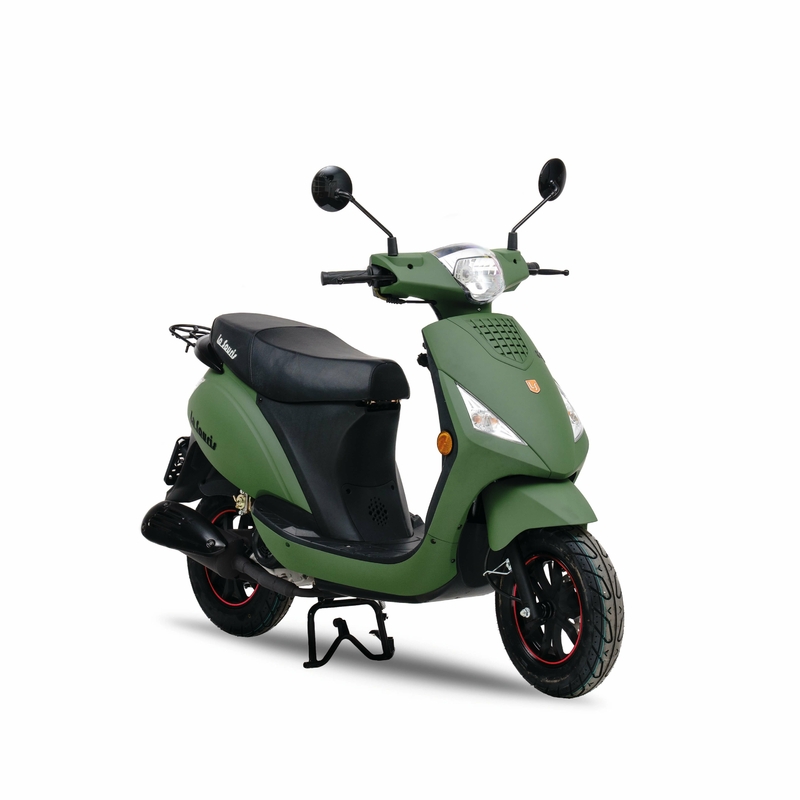 Voorkant groene scooter